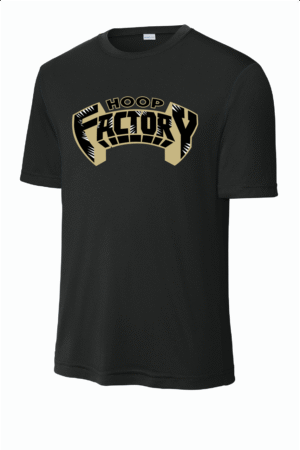 The Hoop Factory Dri-Fit T-Shirt Black (Black/Gold Hoop Factory Logo)